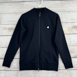 Apple Full Zip Long Sleeve Jacket Adult Size XS Black Stretch Employee